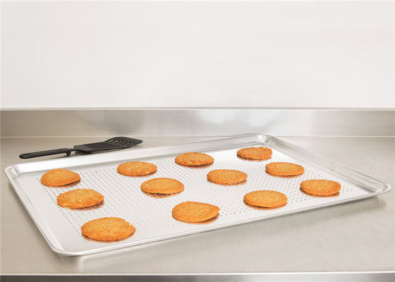 RK Bakeware China Foodservice NSF Ukuran Penuh 18 &quot;X26&quot; 16 Gauge Aluminium Baking Tray Kawat Di Rim Aluminium bun Lembar Pan