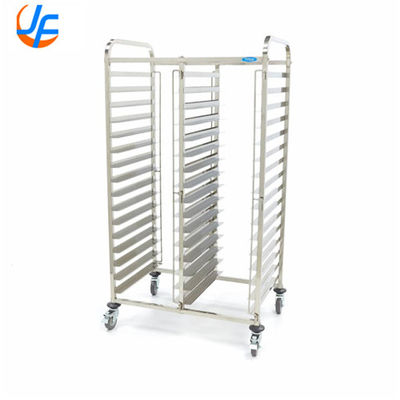 RK Bakeware China-10 Sheet Aluminium Storage Cooling Trolley dengan Open Shelf, Dough Pizza Baking Mobile Rack