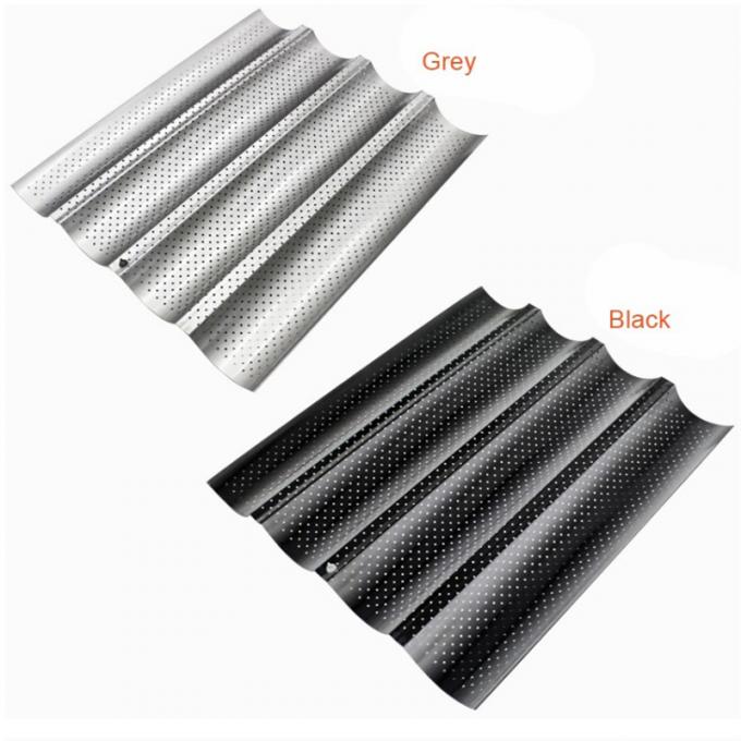 Hot Selling Perforated 3-Slot Molds Heat-Resistant Baguette Baking Tray French Bread Pan