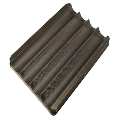 RK Bakeware China Foodservice NSF Nonstick 5 Flute Aluminium French Baguette Bread Tray