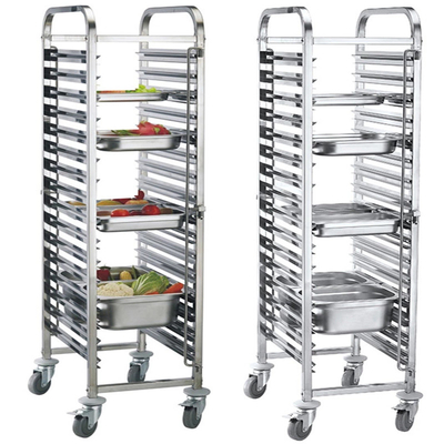 201 304 316 Food Grade Stainless Steel 32 Nampan Tray Trolly/Gastronorm Trolley/Makanan Troli untuk Dijual