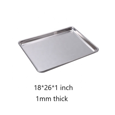 26*18 inci 1mm tebal persegi panjang wire-in-the-rim tray paduan aluminium baking traywire-in-the-rim oven tray logam datar baking tray