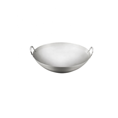 43*12cm Peralatan Dapur Komersial Peralatan Masak Non Stick Carbon Steel Double Ear Wok Burner Untuk Restoran Atau Ho