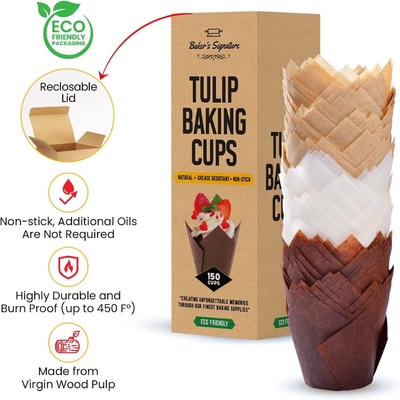 Muffin Liner Tulip Baking Paper Cup Cupcake Liners 7,7 X 3,5 X 3,3 Inci