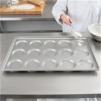 RK Bakeware China 3 Inch Glazed Aluminiumized Steel Hamburger Bun Pan Baking Tray