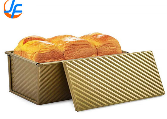 RK Bakeware China Foodservice NSF Glaze Pullman Loaf Pan Dengan Cover Aluminium Bread Toast Baking Pan