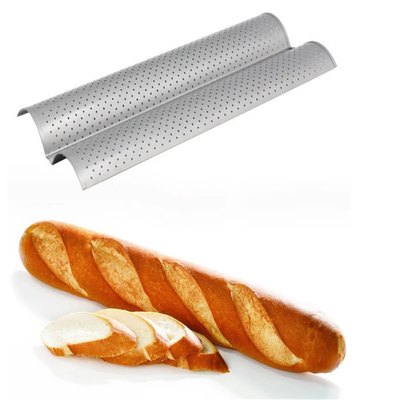 RK Bakeware China Foodservice NSF Perforated 3 Slot Baguette Baking Tray French Bread Pan