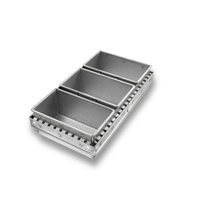 Rk Bakeware China-Chicago Metallic Industrial 4 Straps Silikon Mengkilap Cetakan Roti Pullman Antilengket