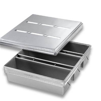Rk Bakeware China-Chicago Metallic Industrial 4 Straps Silikon Mengkilap Cetakan Roti Pullman Antilengket