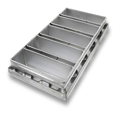 Rk Bakeware China-Chicago Metallic Industrial 4 Straps Silikon Mengkilap Cetakan Roti Pullman Antilengket