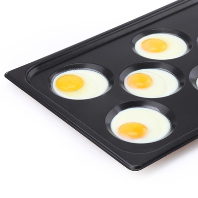 Rk Bakeware China-Gastronorm Gn 1/1 Aluminium Antilengket Baking Tray 530X325mm dengan 8 Cetakan untuk Telur