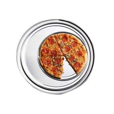 18 gauge 18 inci aluminium bulat piring pizza piring pizza piring pizza dengan pelek lebar