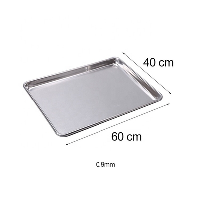 40*60 Cm Eropa Baking Tray Rectangle Aluminium Baking Pan Besi-Kawat Di Roll-Rim Sheet Pan 0.9mm