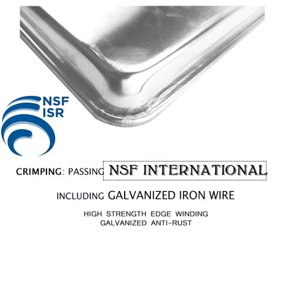40*60 Cm Eropa Baking Tray Rectangle Aluminium Baking Pan Besi-Kawat Di Roll-Rim Sheet Pan 0.9mm