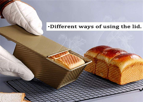 RK Bakeware China Foodservice NSF Glaze Pullman Loaf Pan Dengan Cover Aluminium Bread Toast Baking Pan